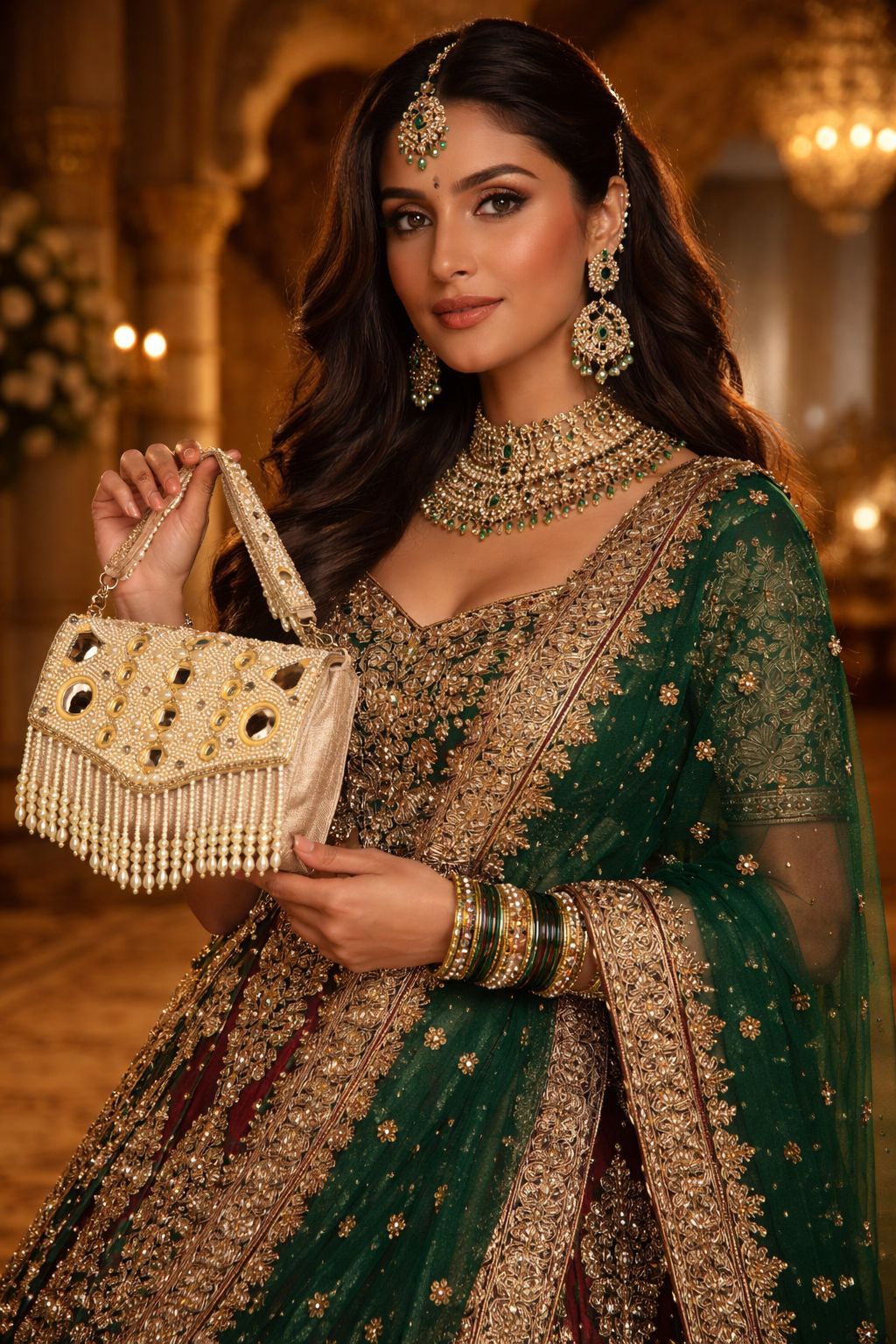 Zeenat Pearl Tassel Clutch