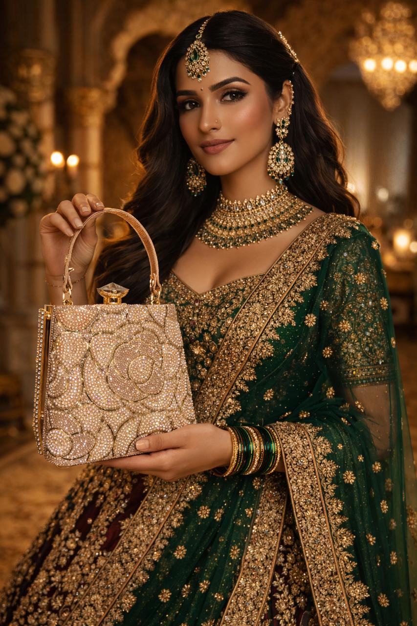 Zarmina Rose Stone Clutch